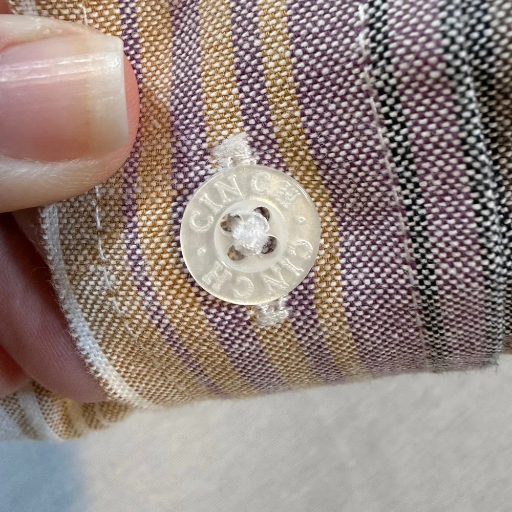 Cinch Button‎ Down Mens M Purple Tan Plaid Short Sleeve Western Casual Cowboy